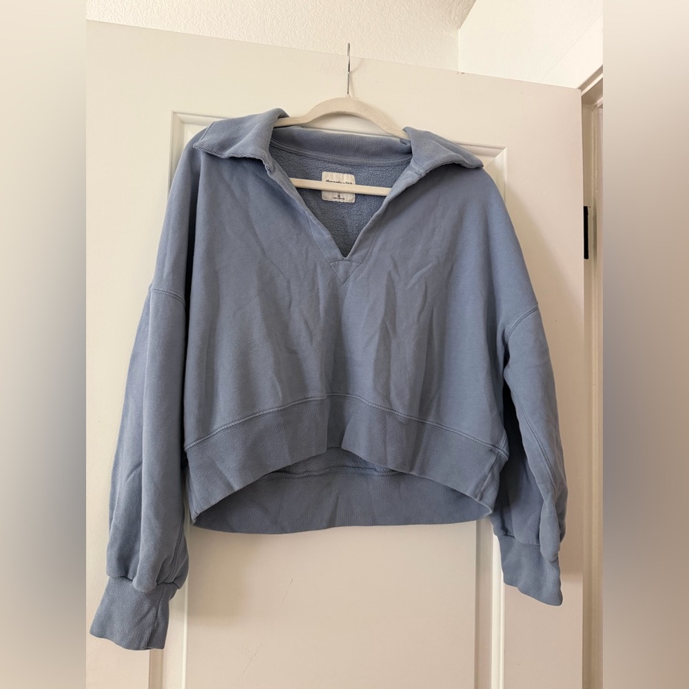 Abercrombie Blue Polo Crop Sweatshirt